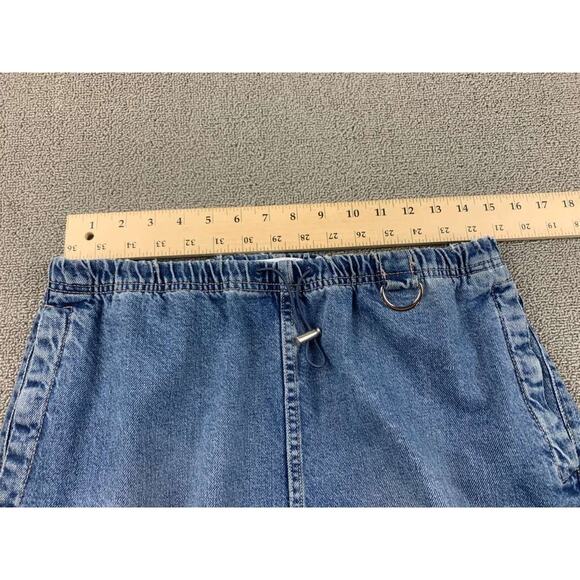 Zara Denim Cargo Skirt Women L Blue Maxi Utility Pockets Long Modest Washed - Picture 4 of 8